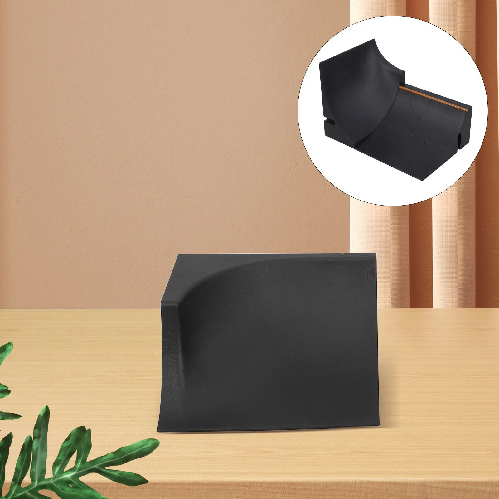 2 Rampes de Fingerboard en Plastique pour Table, Mini Obstacle Mural Courbé, Accessoires de Skatepark pour Finger Skate de Bureau