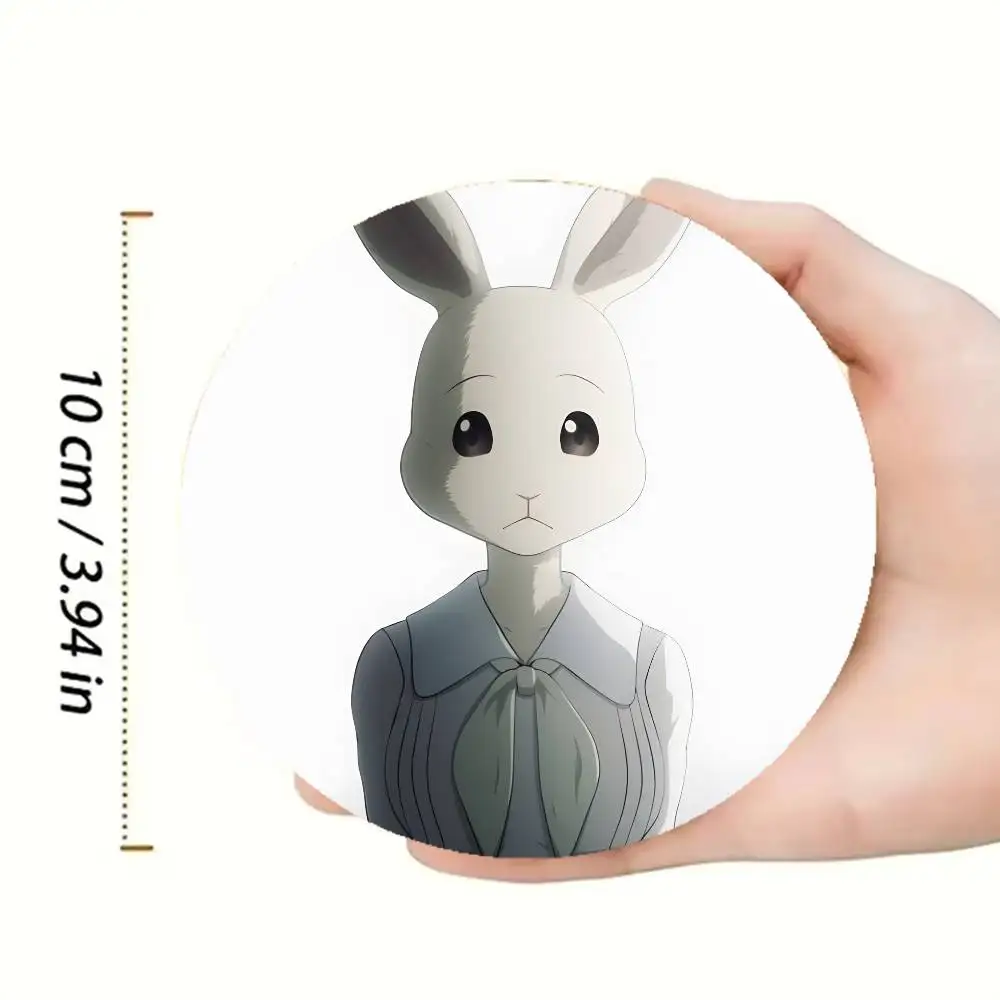 Haru B-Beastars Wooden Cup Mat Cappuccino Vodka Juice Water Coaster for Flower Shop 6