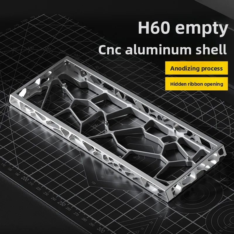 H60 hollow aluminum alloy wooting shell customized for MAD60/WIN60 magnetic axis keyboard