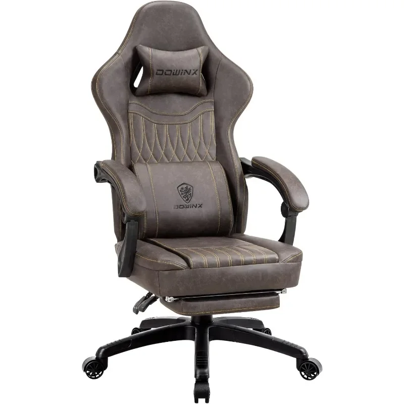 Dowinx Gaming Chair Breathable PU Leather Gamer Chair with Pocket Spring Cushion, Ergonomic Computer Chair