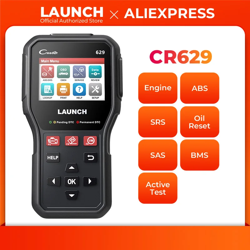 LAUNCH CR629 OBD2 Scanner Code Reader Engine SRS ABS Airbag Diagnose Active Test Oil SAS BMS Diagnostic Tools Automotive Tools