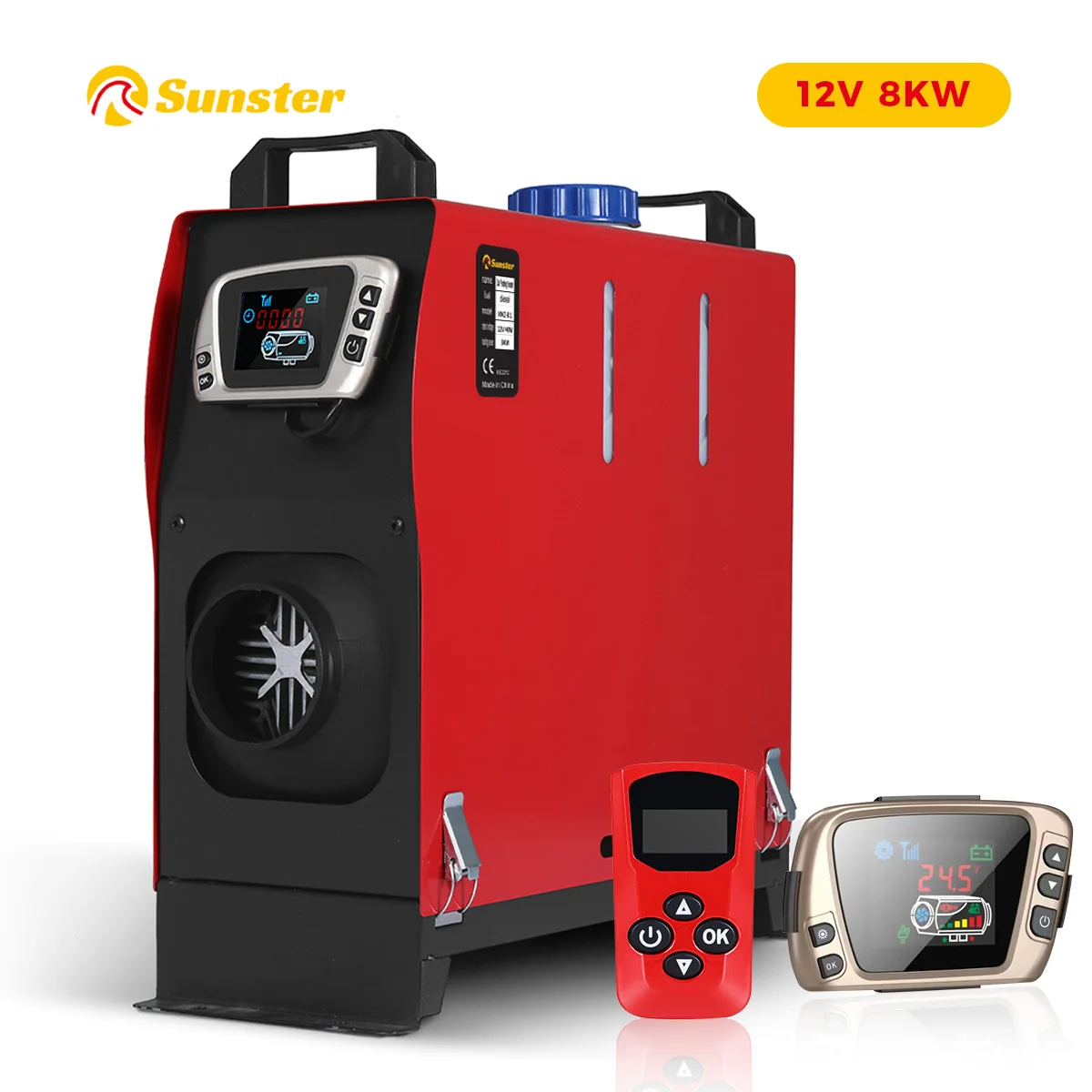 Sunste Diesel Air Heater 8KW 12V All in One Car Heater with Silencer Remote Control for Car Truck Boat RV Parking Diesel Heater