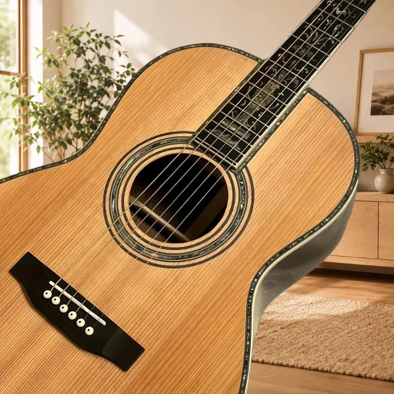 00045 HPL Red Cedar Top 6 Strings Acoustic Guitar Rosewood Back Sides Ebony Bridge 39 Inch Beginner Gift Free Delivery