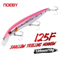 Señuelo de pesca NOEBY Minnow, 125mm, 19g, Jerkbait flotante poco profundo, cebo duro, Chile, lubina, Shore Casting, Señuelos de Pesca