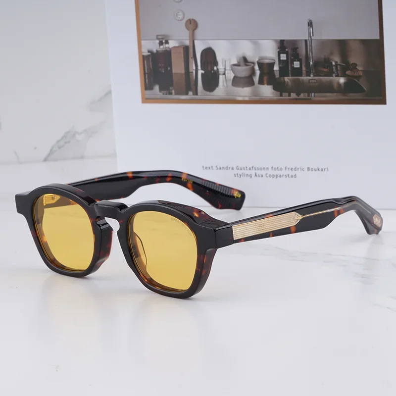 

Солнцезащитные очки ZEPHIRIN DECADE SERIES мужские винтажные овальные под черепаховый панцирь с золотой оправой, оригинальные, класса люкс, из толстого ацетата, для мужчин