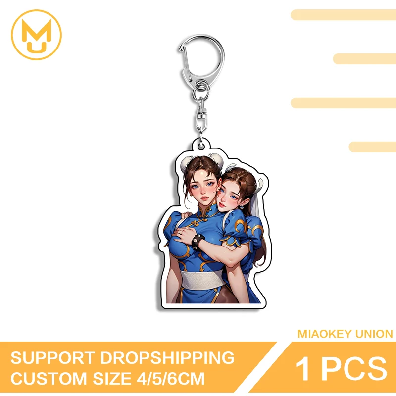 Chun Li Key Holder Hotwife Not Safe For Work Keyring Y2K Personality Lightweight Hot Selling Acrylic Stand Useless Funny Gift