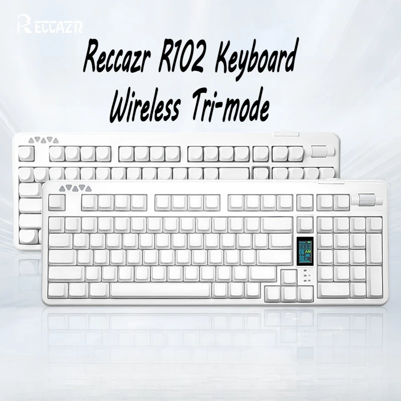 

Reccazr R102 Keyboard Wireless Tri-mode Gasket RGB E-sports Gaming Office Keyboard Custom Mechanical Keyboard with Screen Gift