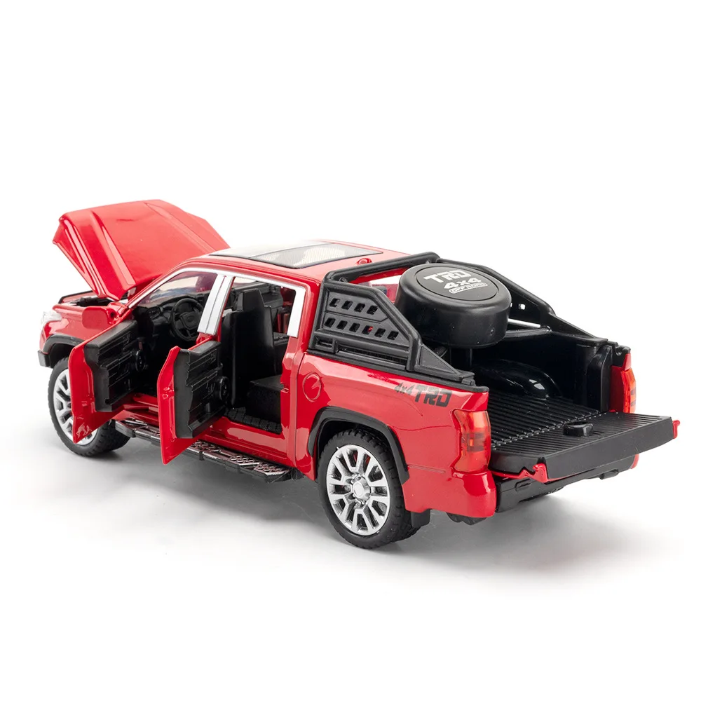 1:32 Toyota Tundra Alloy Car Model Metal Diecast Toy Vehicle Pull Back Sound And Light Simulation Cars Toys For Kid Boys Gift