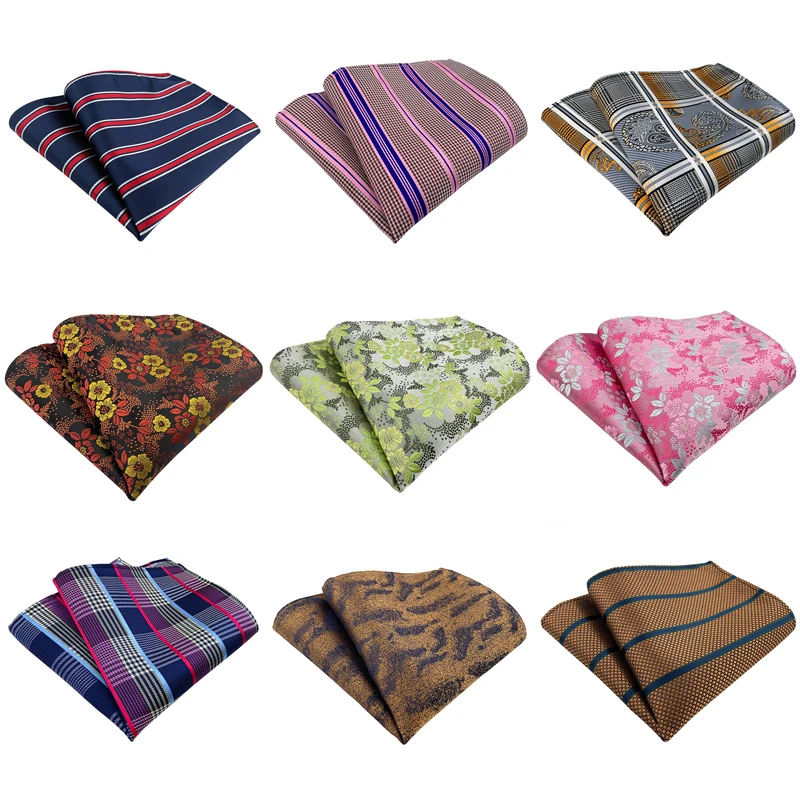Men's Suit Pocket Towel Dress Chest Towel Retro Suit Floral Dot Plaid Pattern Square Scarf Wedding Handkerchief 25*25cm Hanky