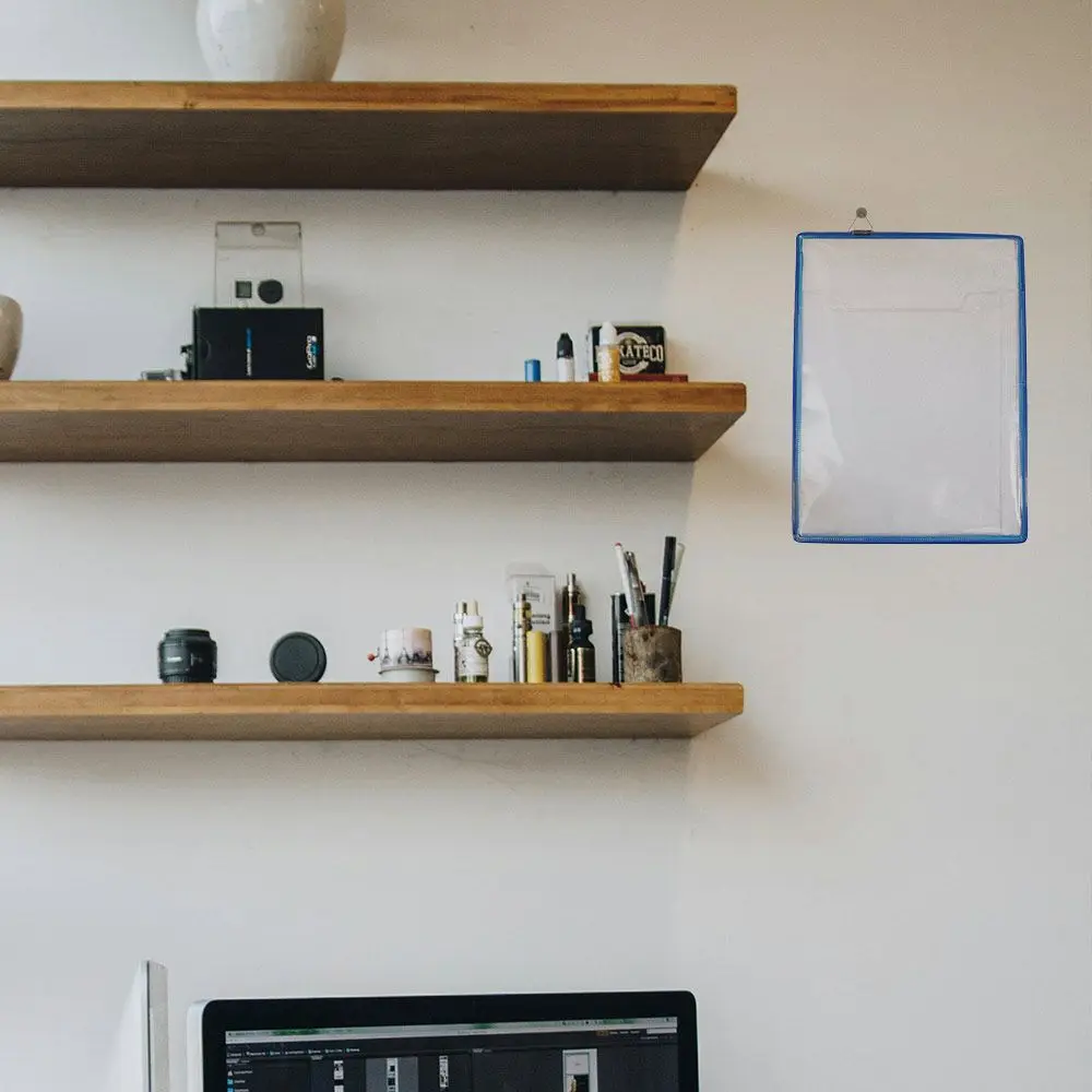 Wall Hanging A4 Receipt Organizer Waterproof Water Resist Document Storage Bag Transparent Plastic File Storage Case Home