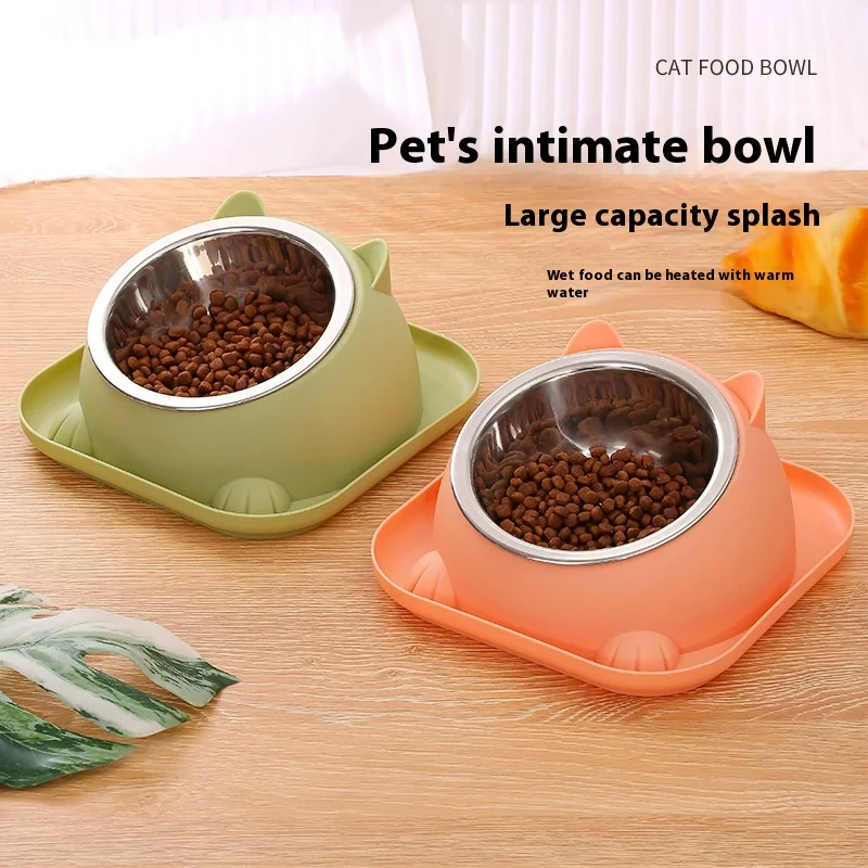 New Pet Bowl Cat Bowl Slanted Mouth Cat Food Bowl Anti Knock Dog Bowl Anti Ant Anti Scattering Pet Feeder