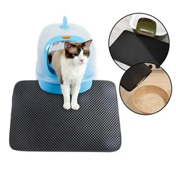 Large Cat Litter Mat Waterproof Double Layer EVA Foldable Trapping Pet Carpet Bed Pads for Cats Nonslip Sand Pad