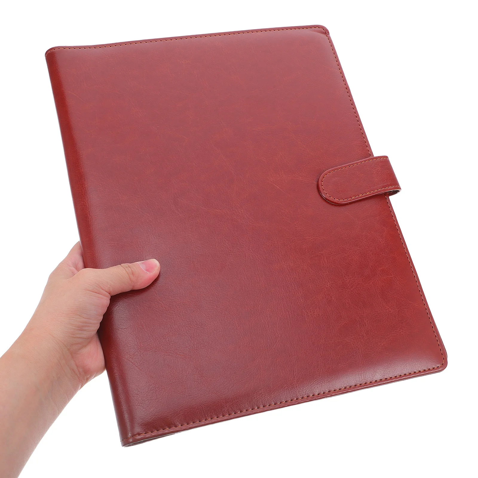 A4 File Folder Organizer PU Padfolio with Metal Clip Multi-Compartment Storage for Documents and Cards