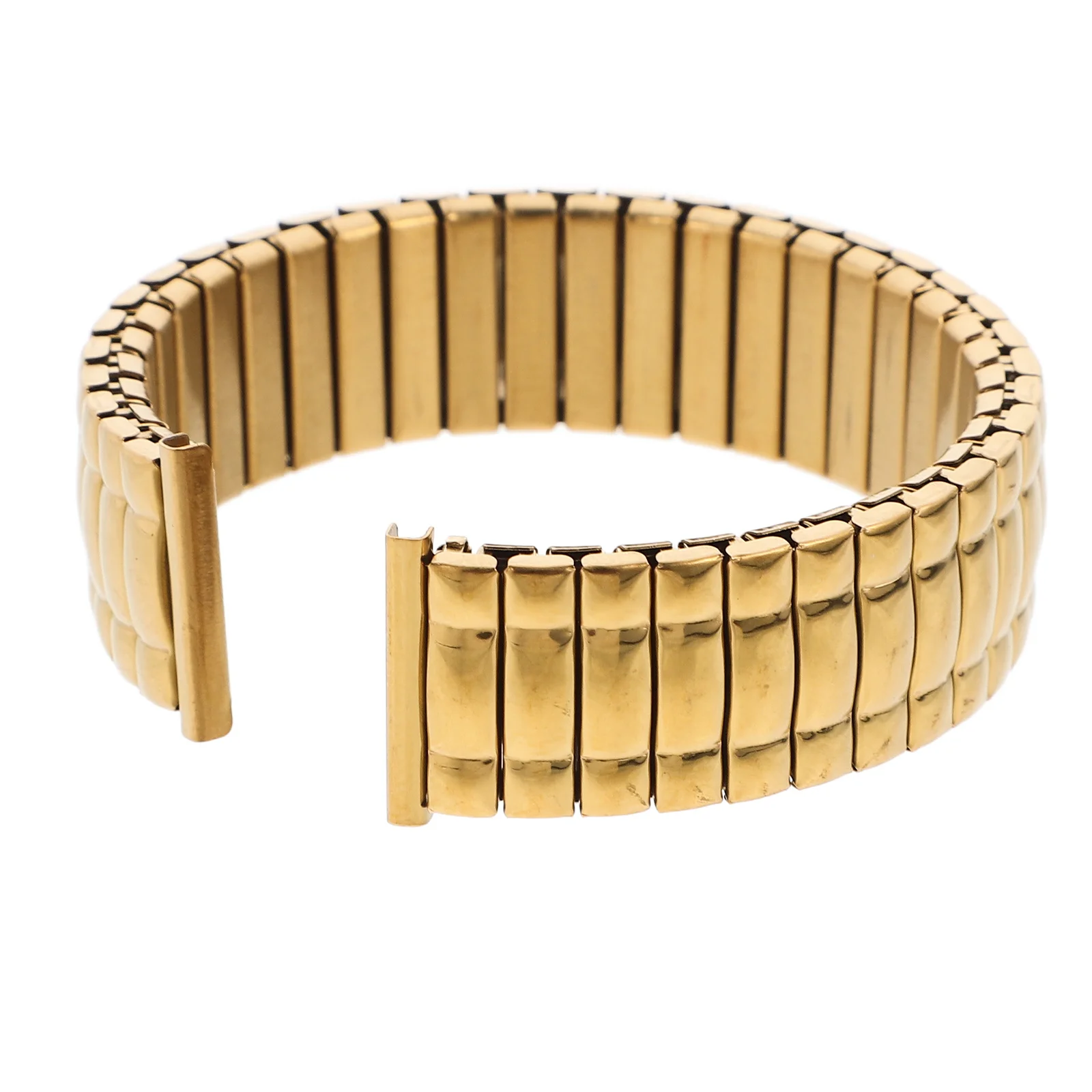 

Stainless Steel Watch Strap For Men Comfortable Elastic Band Durable Replacement Golden Color Daily Wearing Ideal Gift For