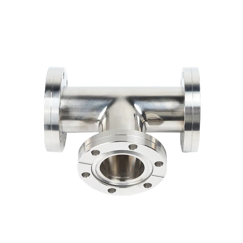 304 Stainless Steel Vacuum CF Flange Tee, Vacuum Quick-loading Tee, Export Quality, Rust-proof and Corrosion-resistant