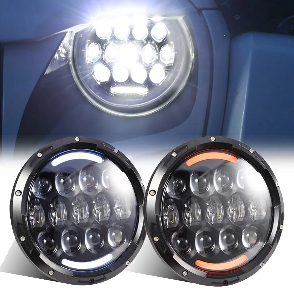 New 2019 RGB 105W 7inch led headlight High/Low Beam Led Angel Eyes led headlamp DRL Turn signal light for Jeep Wrangler Off road