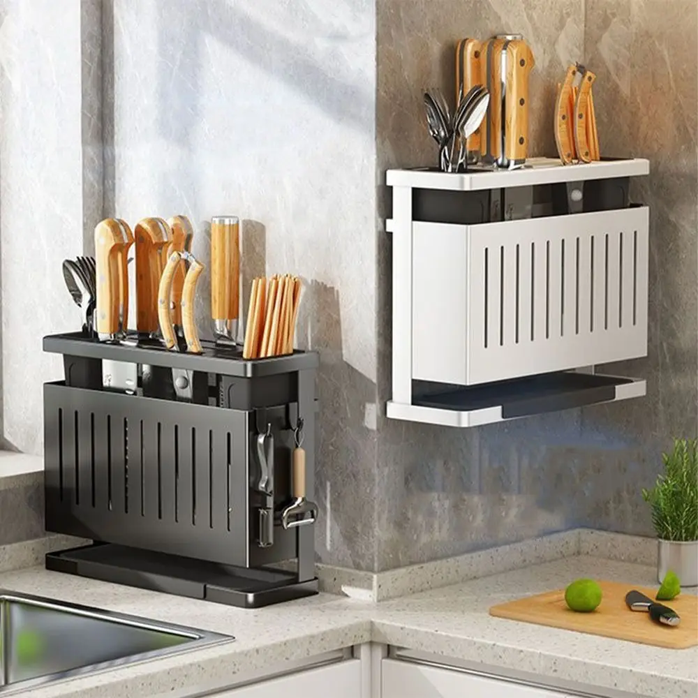 

Стеллаж для кухонной утвари из углеродистой стали с несколькими кронштейнами, интегрированный органайзер для столовых приборов, экономия места, разборный