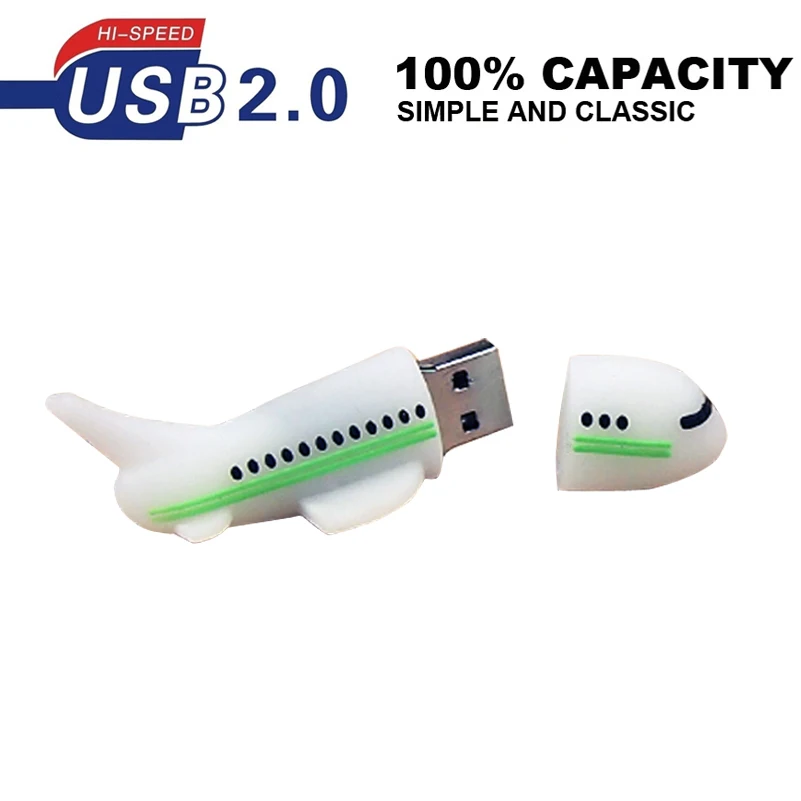 Air Shaped USB Flash Drive, Memory Stick dos desenhos animados, modelo plano, presente especial, 4GB, 8GB, 16GB, 32GB, 64GB, 128GB