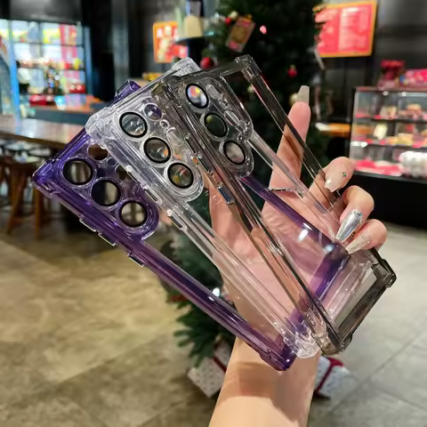 Shockproof Clear Acrylic Case For Samsung Galaxy S25 S24 S23 S22 Plus Ultra FE A16 A55 A54 A35 A15 A24 A53 5G Transparent Cover