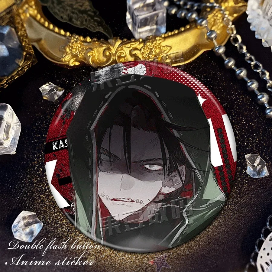 الشخصية الخامسة: المرتزقة المحيطة 58 مم شارات فلاش مزدوجة لأصدقاء الرسوم المتحركة صفيح هدية عيد ميلاد الوادي