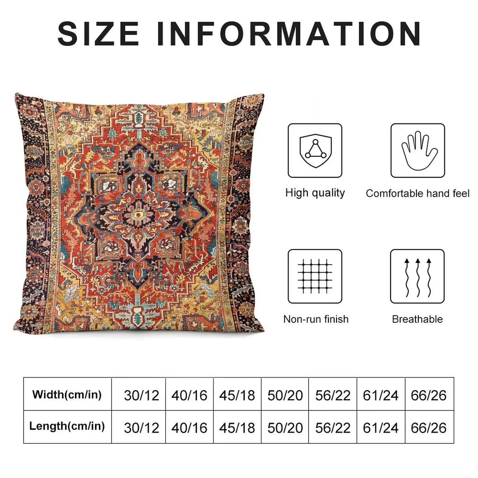 Heriz Persian Carpet Print Throw Pillow Cushion Cover Luxury Bed pillowcases Decorative pillowcase pillow