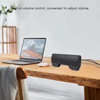 AABFK Clip Mini Portable USB Stereo Speaker Soundbar for Notebook Laptop Computer PC Mp3 Phone Music Player