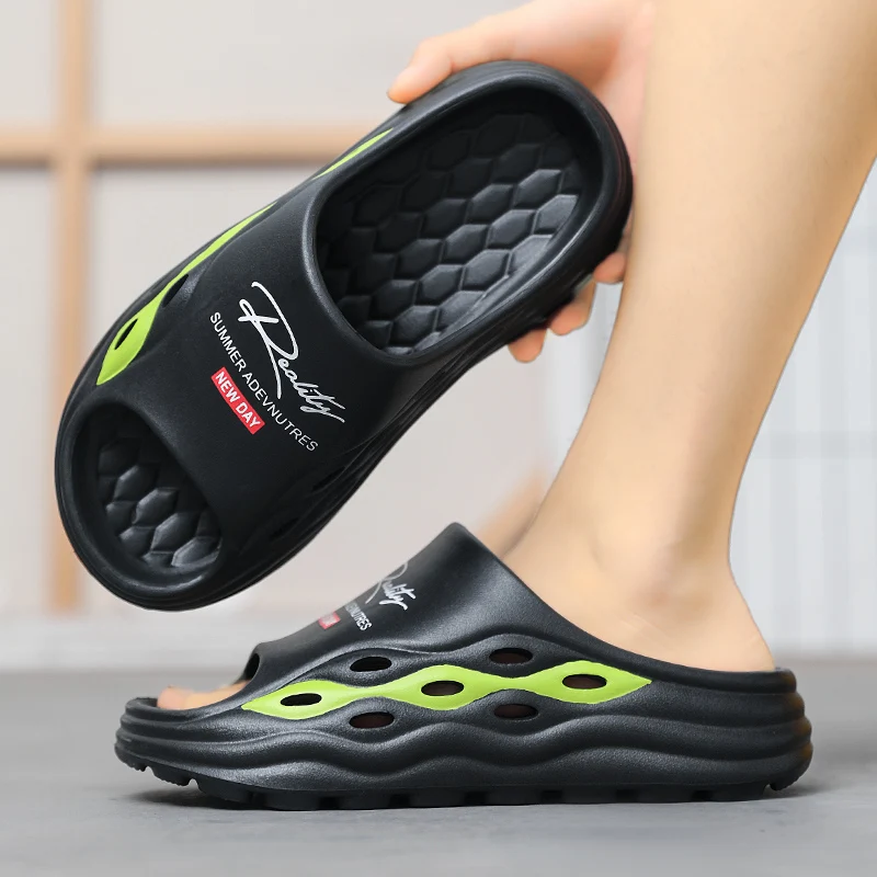 

Мужские летние шлепанцы из высококачественного ЭВА, мягкие нескользящие сандалии на платформе, уличные пляжные тапочки унисекс