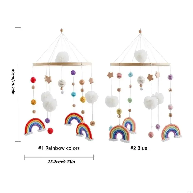خشبية قوس قزح دلاية على شكل نجمة سرير المحمول سهلة التجميع سلسلة القطن الشمال الحضانة الديكور آمنة لعبة عضاضة للرضع 15UB #2