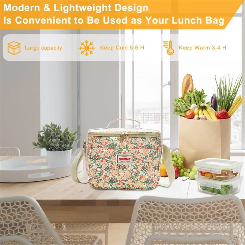 Lunch Box portatile per donna uomo cibo borsa termica impermeabile cibo durevole Picnic Lunch bag Organizer custodia isolata Bento Bag