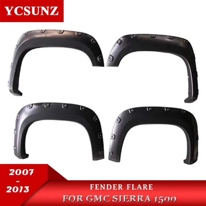 Wheel Arch Mudguards Fender Flares For GMC SIERRA 1500 2007 2008 2009 2010 2011 2012 2013 With Bolt Nuts Pickup Truck Ycsunz