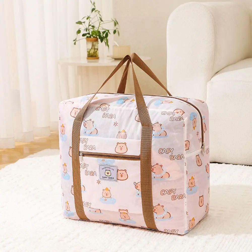 Capybara Large Capacity Foldable Travel Bag Cartoon Multifunctional Student Quilt Storage Bag WaterProof Lightweight