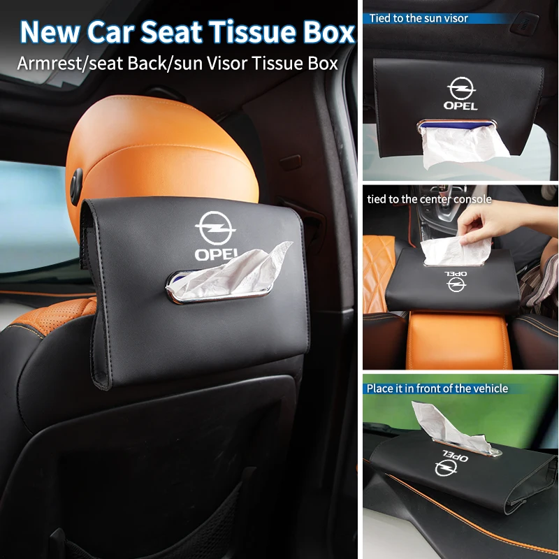 

Leather Car Seat Back Tissue Bag Armrest Box Tissue Storage Box For Opel Corsa Astra Insignia Vectra Zafira Meriva Mokka Vivaro