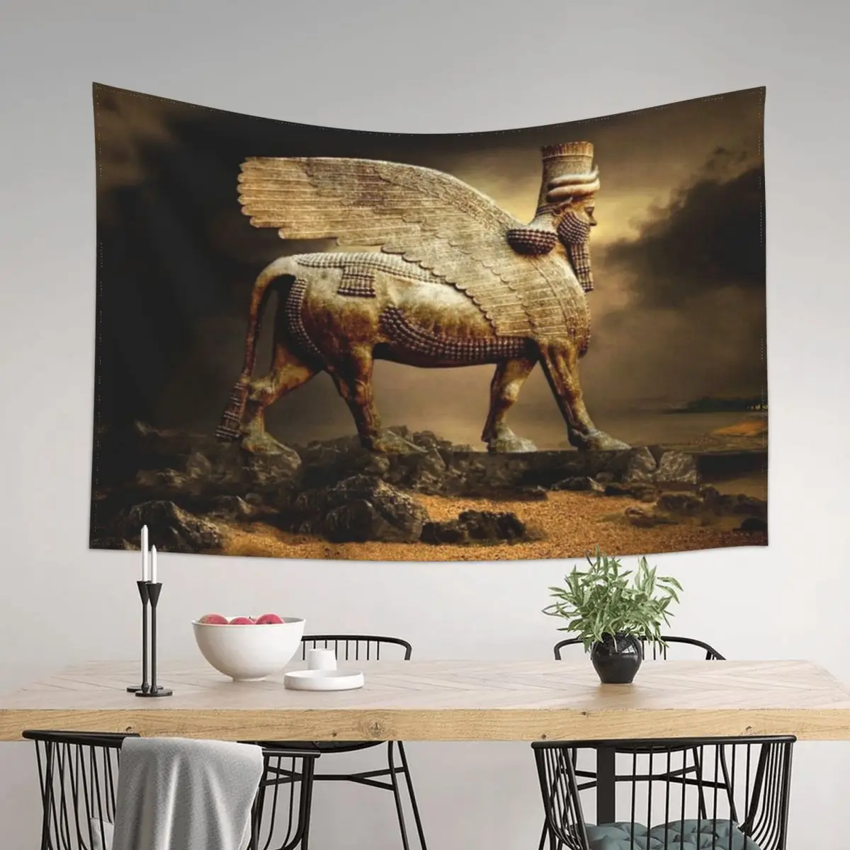 

ASSYRIAN LAMASSU CLASSIC Tapestry Decor For Room Wall Coverings Home Decoration Accessories Tapestry