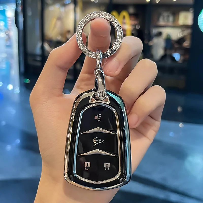 For Cadillac ATS XTS XT5 XT4 CT6 XT6 CTS DTS ESV STS ELR TPU Shell Fob Holder Car Key Case Cover Keychain Protector Accessories