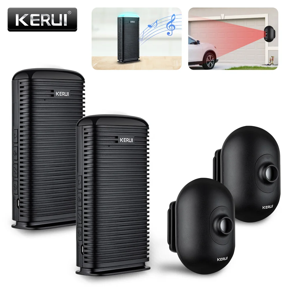 KERUI-sistema de alarma de seguridad inalámbrico para entrada, Detector de movimiento PIR impermeable, garaje de patrulla, sistema de seguridad de