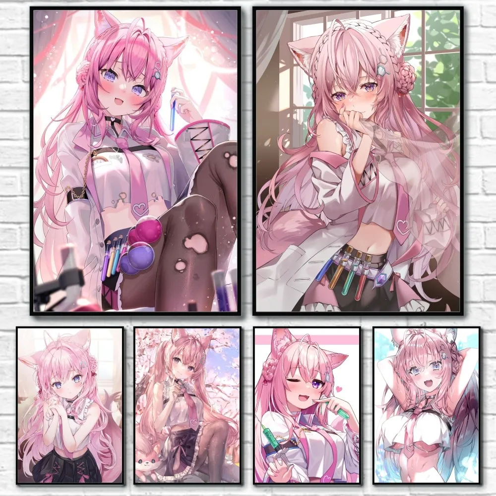 

1pc Hakui Koyori Hololive Vtube Game Anime Poster Sticky Wall Art Printing Waterproof Home Living Bed Room Bar Aesthetic Decor