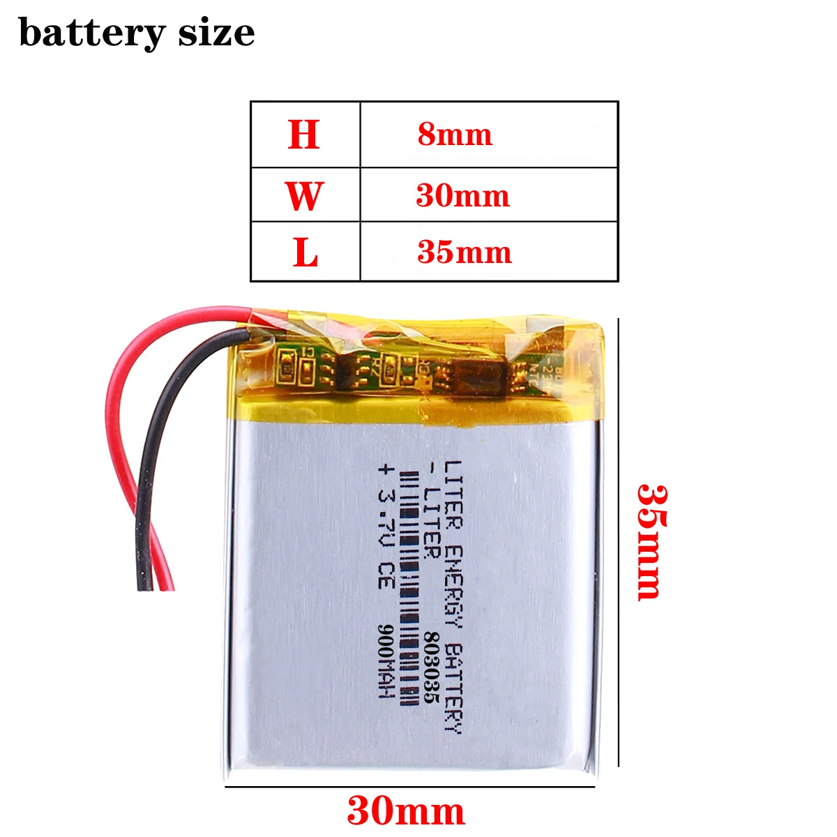 1 sztuk/partia dobrej jakości 803035 3.7V 900mAH 083035, polimerowa bateria litowo-jonowa/akumulator litowo-jonowy do TOY, POWER BANK, GPS, mp3, mp4