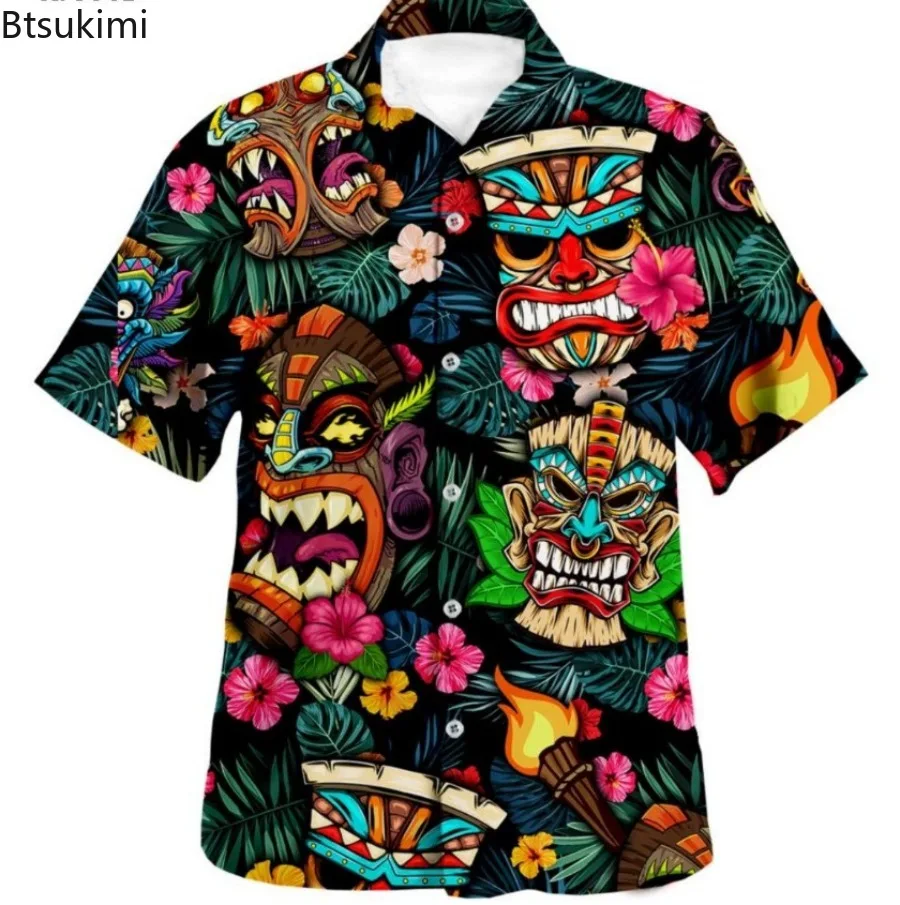2025 Men's Fashion Hawaiian Casual Beach Shirts Personalization 3D Print Men's Clothing Summer Short Sleeve Vacation Blouses 5XL