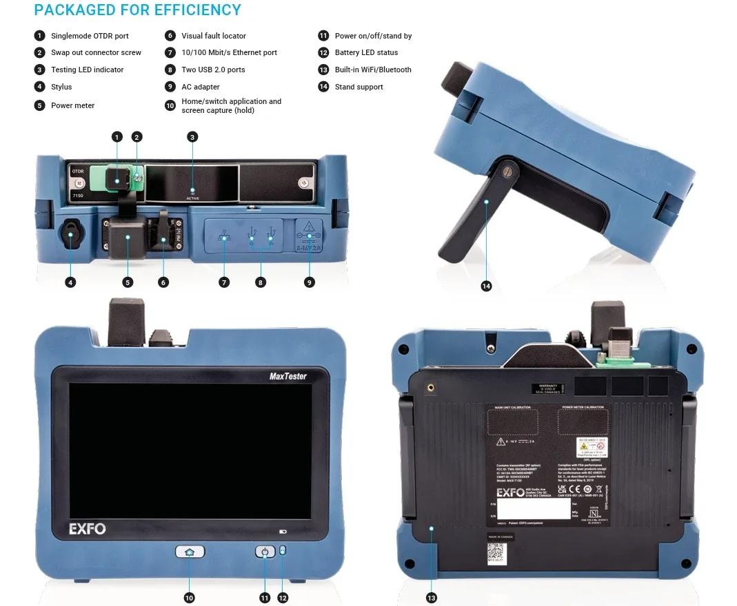 Bester Preis EXFO 715D OTDR MAX 715B 720C 730C Glasfaser-OTDR mit IOLM SM1 SM2 1310 1550 1625 1650 nm MaxTester 715D 730D OTDR