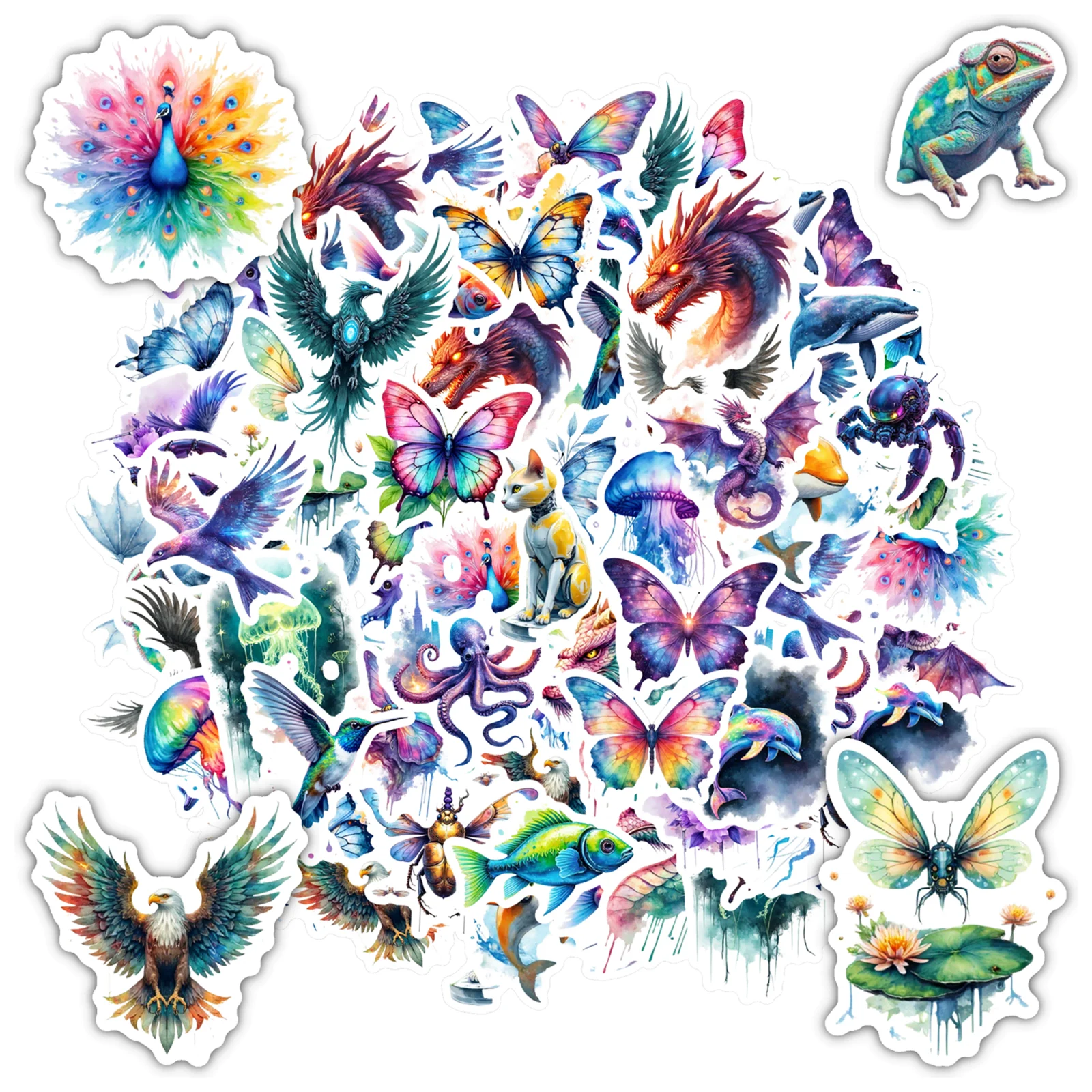 35pcs-50pcs Lovely Mythical Creatures Stickers Detailed Ocean Stickers Stickers For Guitar Laptop Helmet
