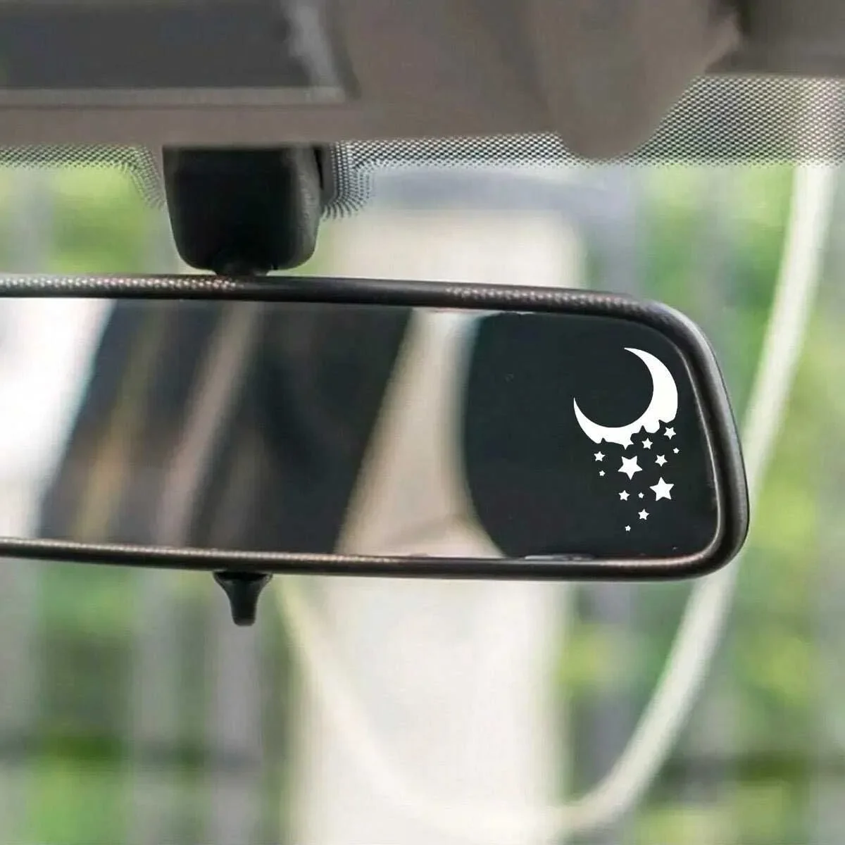 2 unidades de adesivos de vinil com motivos de estrelas e luas, para espelhos de carro, à prova d'água, para decorar janelas de automóveis, garrafas d