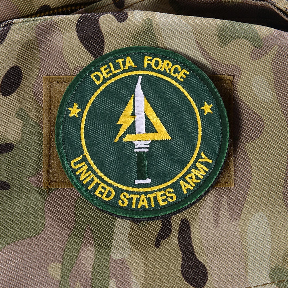 دلتا فورس التصحيح التكتيكية الجيش الأمريكي هوك حلقة السحابة شارة مطرّزة الزي العسكري على ظهره شعار تأثيري شارة #1