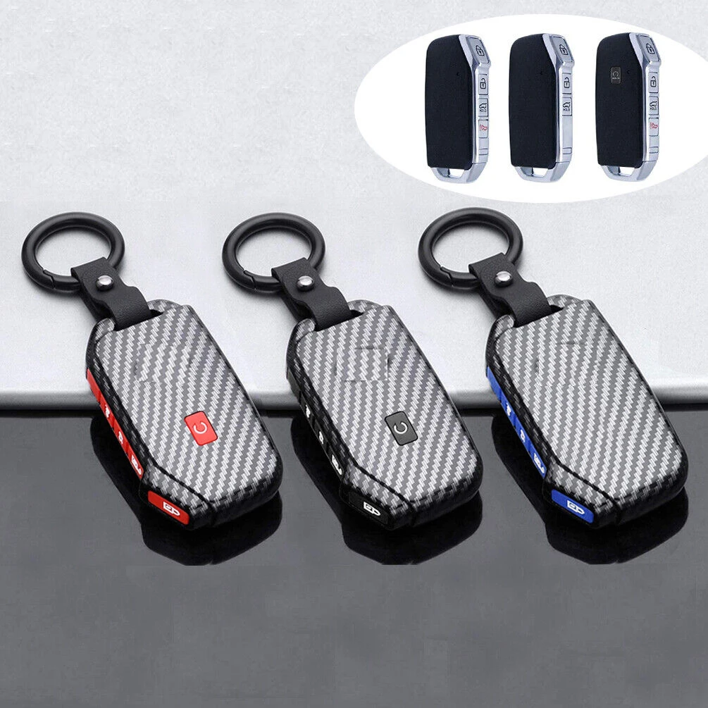 Carbon ABS Key Fob Cover Case for Kia Remote Case Holder K5 Sportage Stinger Forte 