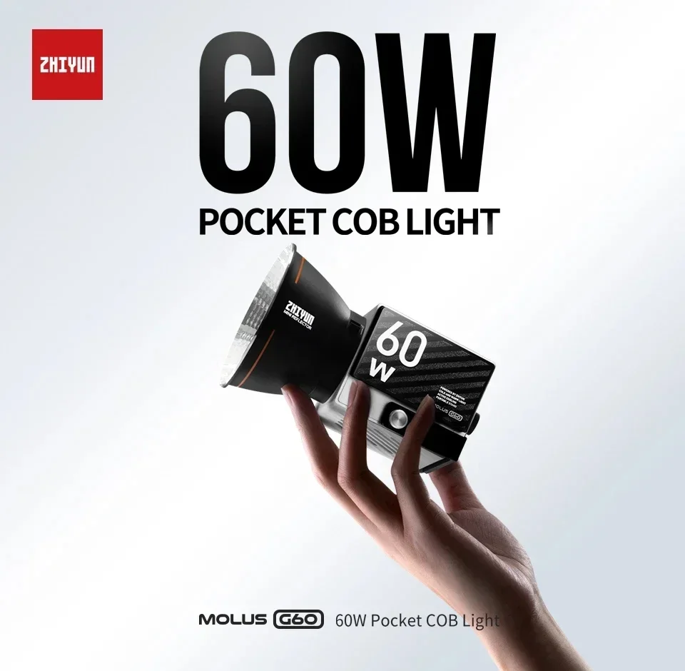 ZHIYUN MOLUS G60 60W COB Pocket LED Video Light Photography Lighting Photo Tiny Live Light DC/PD Power Supply