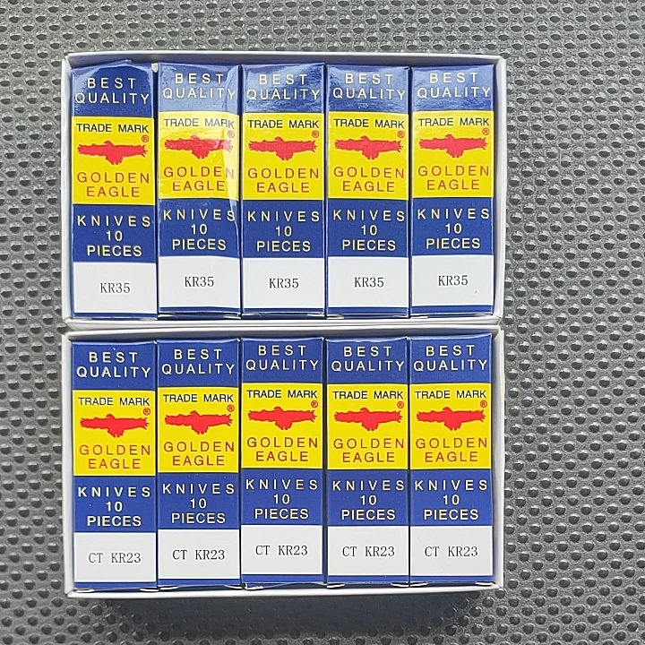 Authentic Eagle Brand 747 Four Thread Upper And Lower Blades KR23 KR35 Silver Arrow 747 Overedge Machine Tungsten Steel Blades