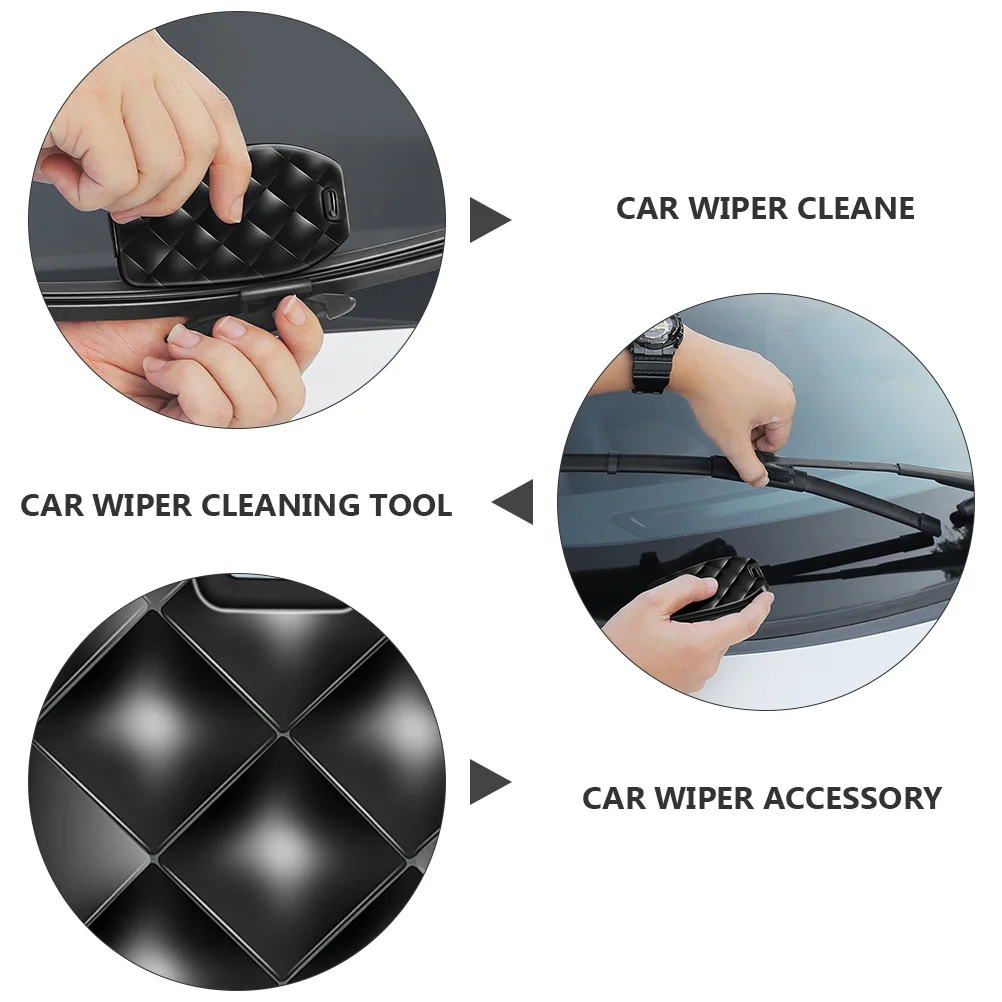 2 Pcs All Purpose Cleaner Wiper Wizard Car Tool Cleaning Accessory Vehicle Boneless Black