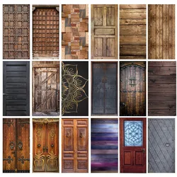 Imitation Wood Doors Sticker Retro Wooden Door Stickers 3D Self-Adhesive Art Mural Bedroom Living Room Decor Vinyl PVC Wallpaper