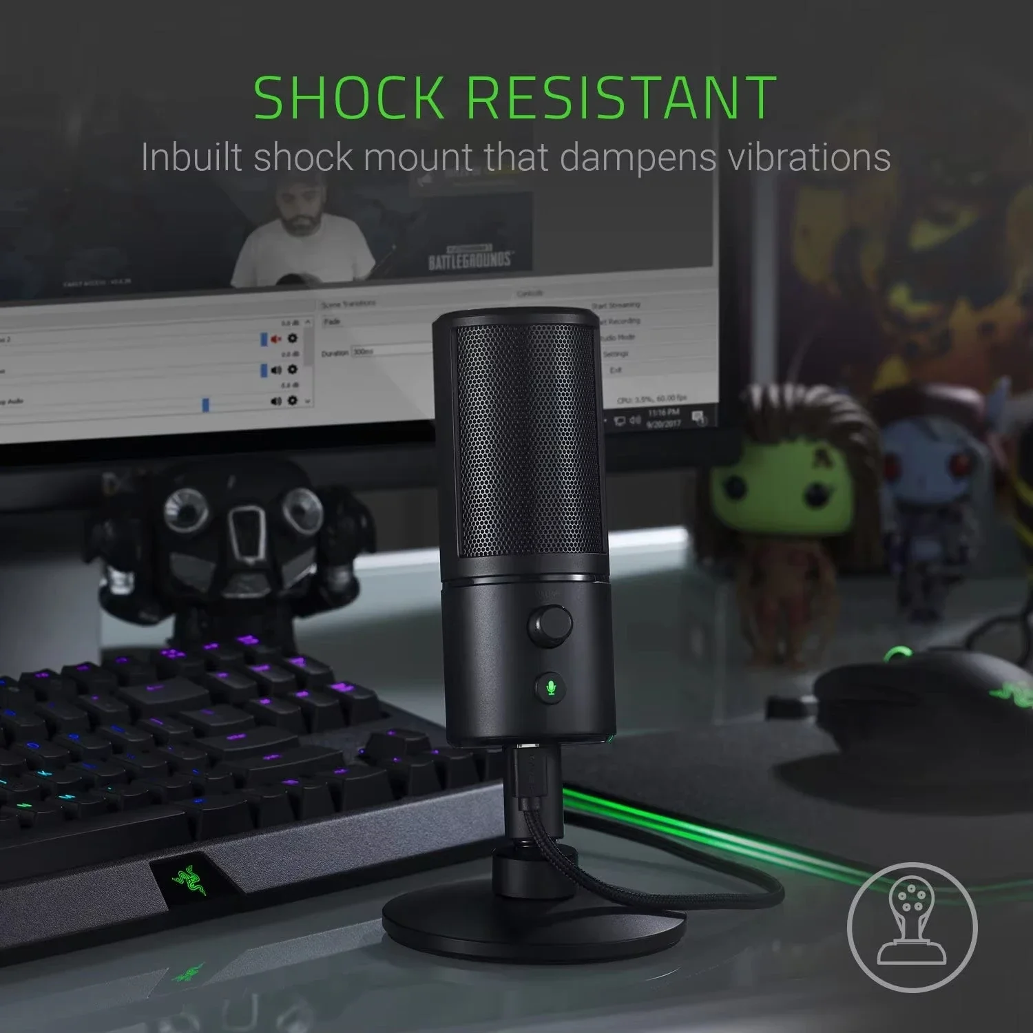 Original Razer Seiren X Digital Broadcast Sound USB Interface Mic Professional Live Program Gaming Music Wired Studio Microphone