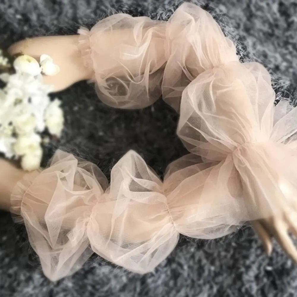 Lace Mesh Wedding Arm Sleeves Bubble Sleeves Puff Sleeves Bubble Sleeves Long Gloves Fake Sleeves Wedding Dress Accessories