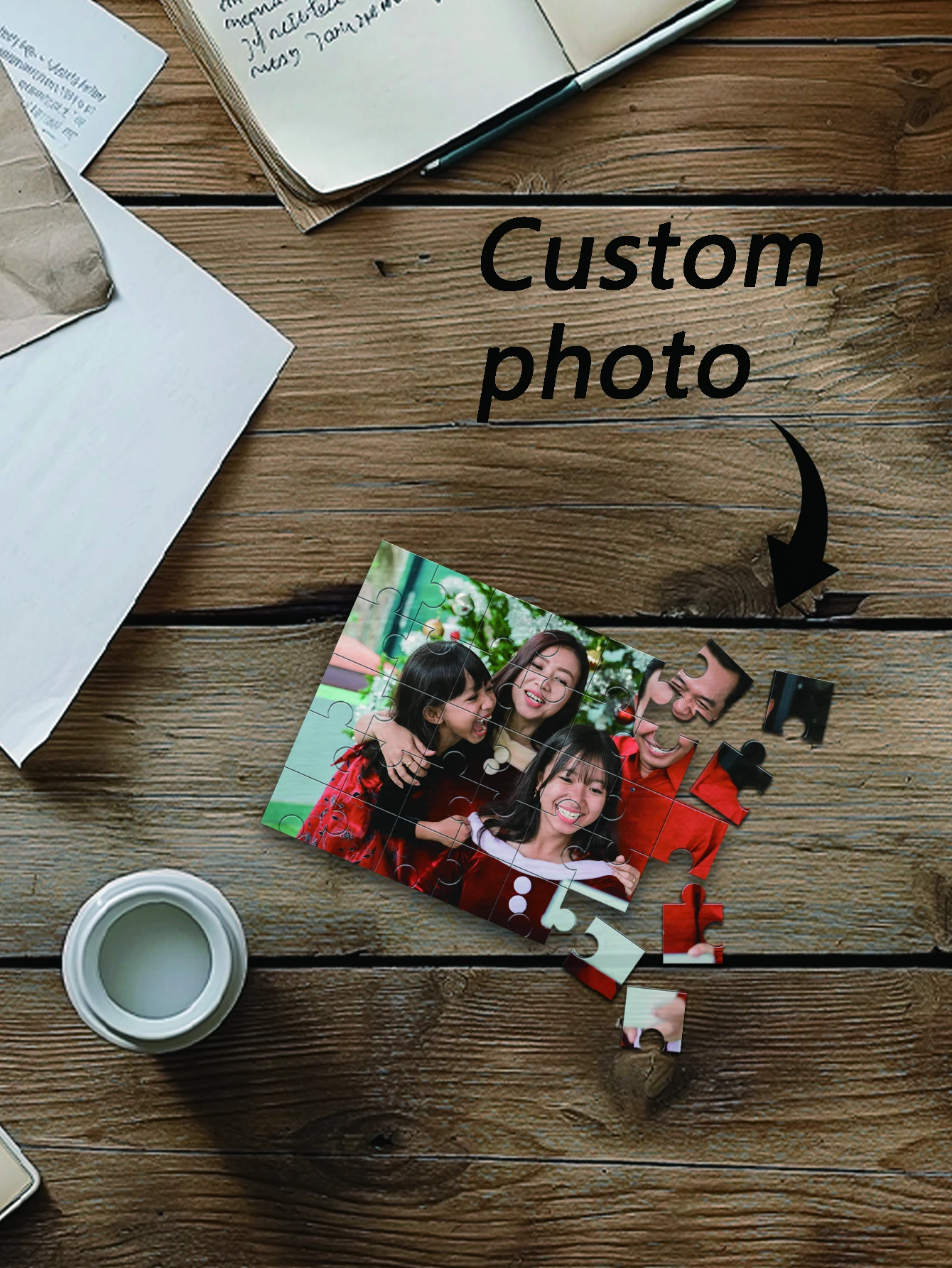 35/150/300/500pcs Creative Parent-child photo Customized Picture Personalised Decompression Puzzles Personalized Photo